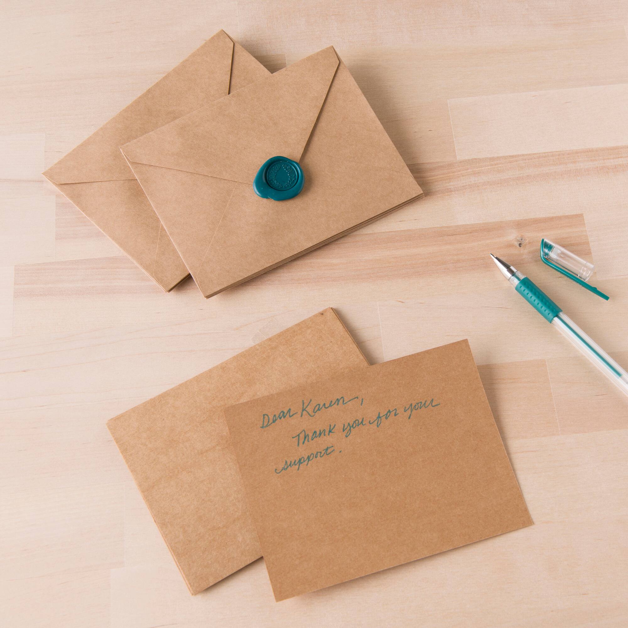12 Packs: 10 ct. (120 total) 4.25" x 5.5" Kraft Flat Cards & Envelopes by Recollections™